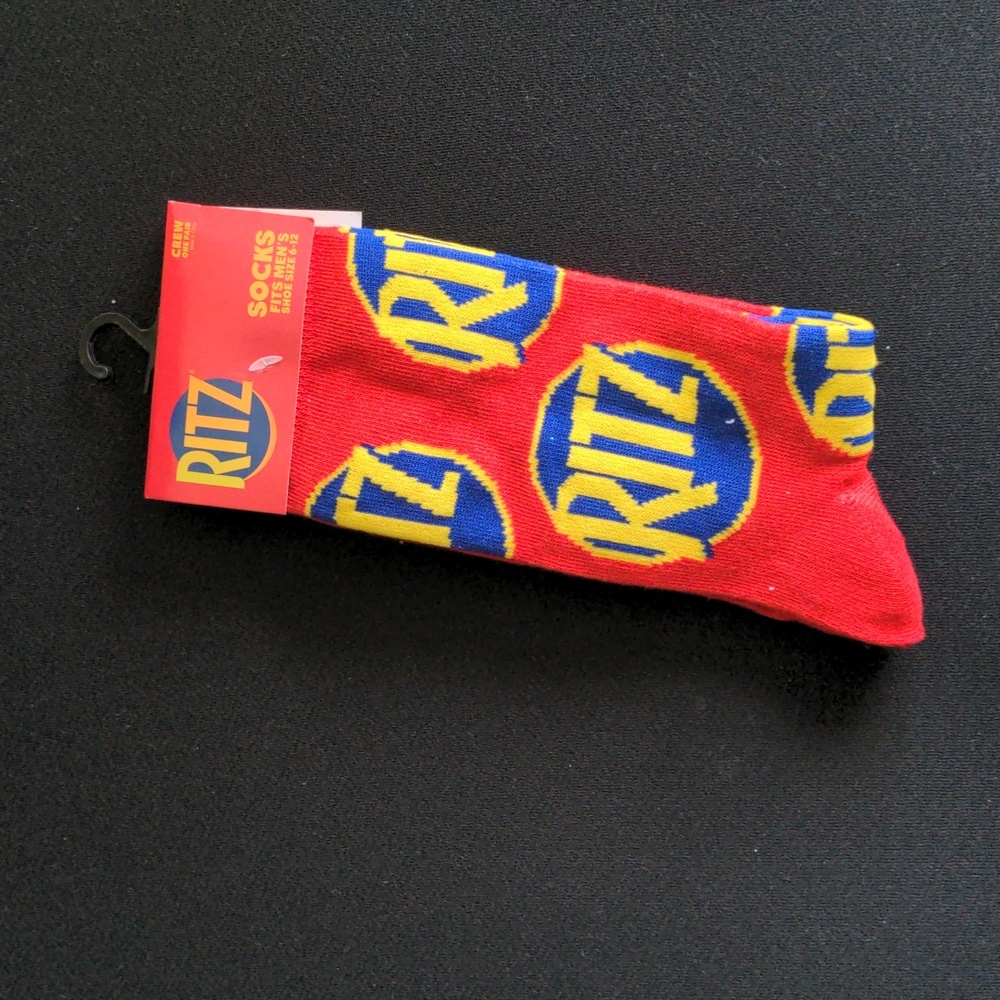 NWT Ritz Crackers Socks Red Blue Yellow Unisex